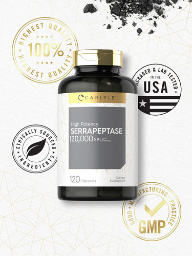 Suplemento Carlyle Serrapeptase 120000 Spu 120 Cápsulas - Imagem 5