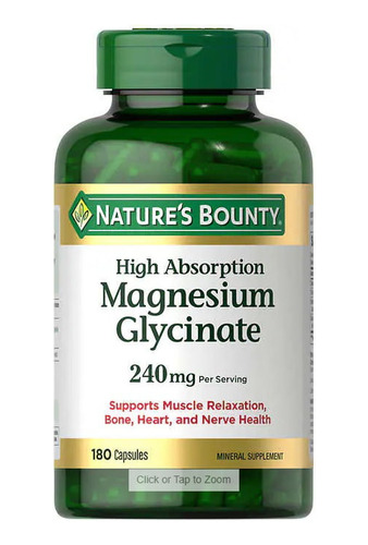 Magnésio Glicinato 240mg Nature Bounty 180 Cápsulas