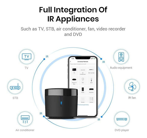 X Controle Remoto Broadlink Rm Mini4 Smart Wifi/ Ir- Preto - Imagem 4