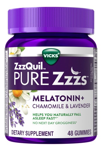 Gomas Sleep Aid Zzzquil Pure Zzzs Melatonina 1 Mg 48 Unidade
