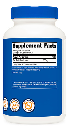 Suplemento Nutricost Egg Shell Membrane 500mg 120 Cápsulas - Imagem 5