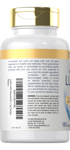 Suplemento Carlyle De Luteína E Zeaxantina 40 Mg 180 Cápsula - Imagem 3