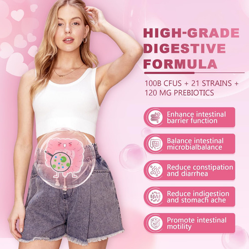 Probióticos Para A Saúde Digestiva Feminina Com 100 Bilhões - Imagem 3