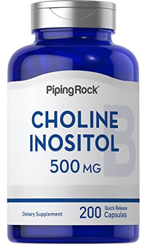 Piping Rock Colina Inositol 500mg | 200 Cápsulas | Suplement