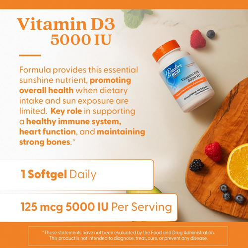 Doctors Best Vitamina D3 5000iu 720 Cápsulas Gelatinosas - Imagem 5