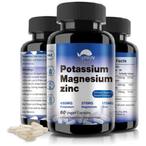 Suplemento De Magnésio De Potássio 1000mg, Zinco De Potássio
