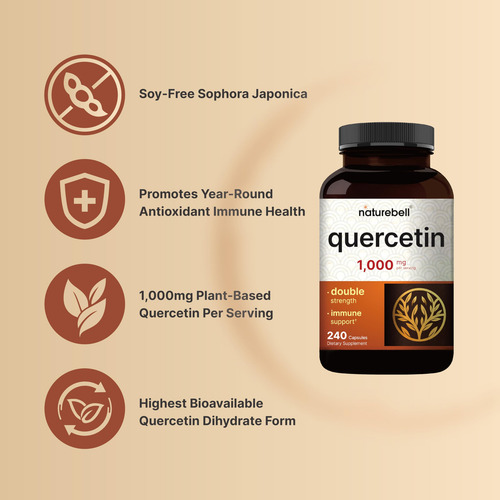 Suplemento Naturebell Quercetina 1000mg 240 Cápsulas - Imagem 3