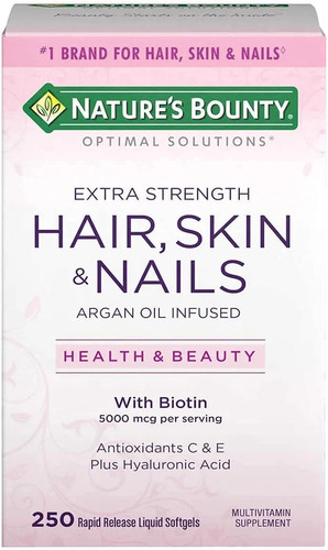 Cabelo, Pele, Unhas, 5000 Mcg, Nature Bounty, 250 Cápsulas