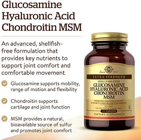 Solgar Glucosamina Hialurônica Condroitina Msm (sem Moluscos - Imagem 8