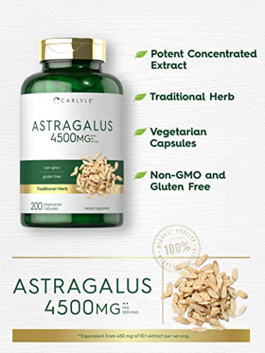 Suplemento Carlyle Astragalus Root Capsules 4500 Mg 200 Unid - Imagem 3