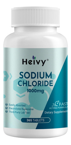 Comprimidos De Sal Heivy Cloreto De Sódio 1000mg 365 Comprim