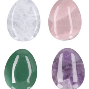 Worry Stones For Anxiety, 4 Peças Rosa, Roxo, Verde, Branco