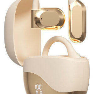 Fones Ouvido Abertos Sem Fio Indolor Vestindo Com Microfone