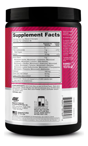Suplemento Optimum Nutrition Amino Energy 30 Porções - Imagem 6