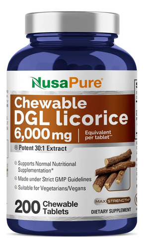 Nusapure Dgl Alcaçuz Deglicirrizinado 6.000 Mg 200 Pastilhas