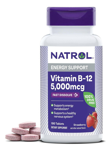 Comprimidos De Dissolução Rápida De Vitamina B12 Natrol, Pro