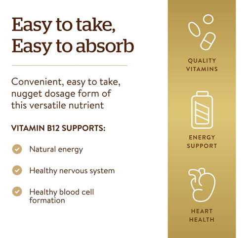 Suplemento Solgar Vitamina B12 1000mcg 100 Nuggets - Imagem 4