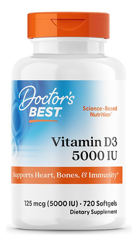 Doctors Best Vitamina D3 5000iu 720 Cápsulas Gelatinosas