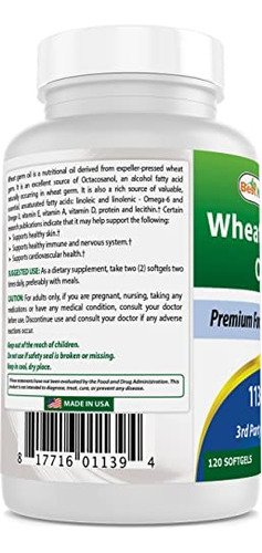 Óleo De Gérmen De Trigo Best Naturals 1130 Mg 120 Cápsulas - Imagem 4