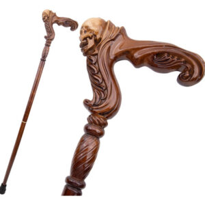 Brown Skull Wooden Fashion Stick Cospaly Wood Cane 96cm