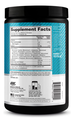 Suplemento Optimum Nutrition Amino Energy 30 Porções - Imagem 7