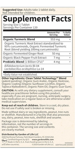 Garden Of Life Organics Resposta Inflamatória De Cúrcuma De - Imagem 9