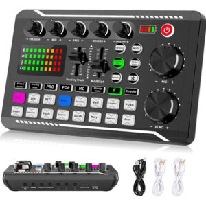 F998 Live Sound Card Audio Mixer Podcast, Voice Changer For