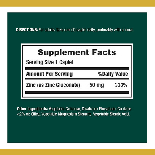 Suplemento Zinco 50 Mg Nature Bounty 400 Comprimidos - Imagem 2
