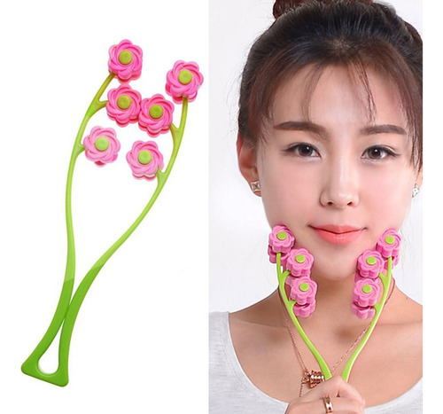 Rolo De Massagem Facial Massageador Facial Em Forma De Flor - Imagem 9