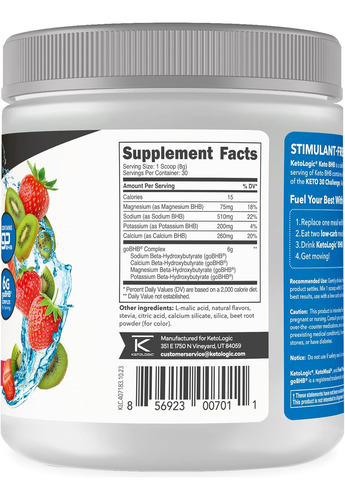 Ketologic Keto Bhb (sabor A Morango E Kiwi) 30 Doses -... - Imagem 4