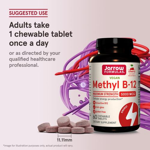 Suplemento Jarrow Formulas Metil B-12 5000mcg 60 Comprimidos - Imagem 7