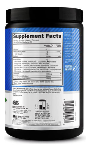 Pré-treino Optimum Nutrition Amino Energy Blueberry Lemonad - Imagem 7