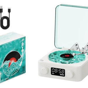 Alto-falante Bluetooth Disco De Vinil Com Luz Ambiente