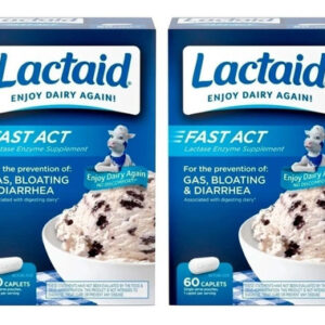 Kit 2 Lactaid Fast Act Enzima Lactase 60 Tablets