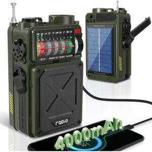 Rádio Noaa Emgykit, Com Bt, Lanterna, Carga Solar, 4000mah