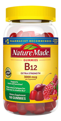 B12 3000mcg Nature Made 160 Gomas