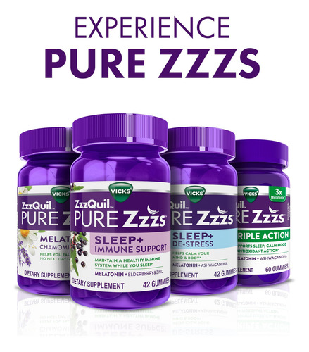 Gomas Sleep Aid Zzzquil Pure Zzzs Melatonina 1 Mg 48 Unidade - Imagem 4