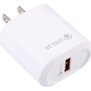 Carregador Rápido Usb Branco De 18w Qc3.0 3.1a, Us Plug
