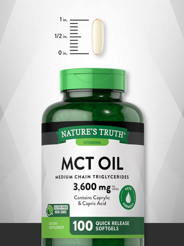 Cápsulas De Óleo Mct Natures Truth | 100 Cápsulas Gelatinosa - Imagem 5