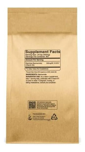 Ingredientes Puros Niacinamida (1 Lb) Vitamina B3, Sem Flus - Imagem 2