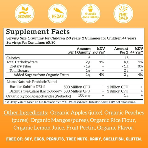 Vitaminas Gomosas Llama Naturals Prebiótico E Probiótico Kid - Imagem 4