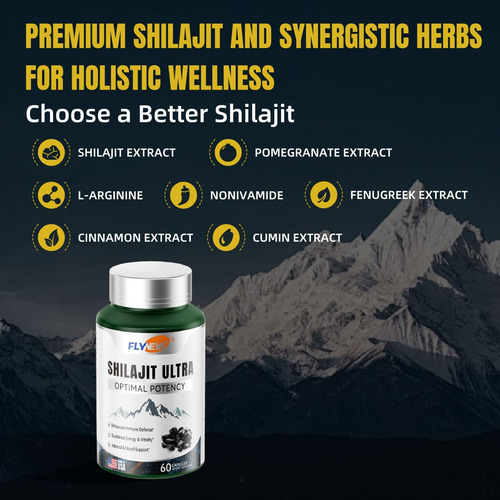 Flynew Shilajit Ultra Ótima Potência, Energia E Vitalidade, - Imagem 3