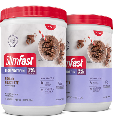 Proteína Em Pó De Creme De Chocolate Slimfast 11 Onças