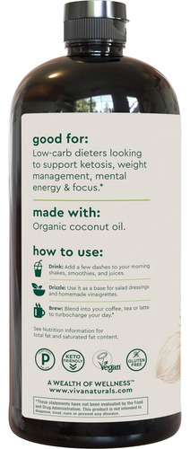 Óleo Mct Orgânico Viva Naturals 32 Fl Oz - Melhor Óleo Mct O - Imagem 8