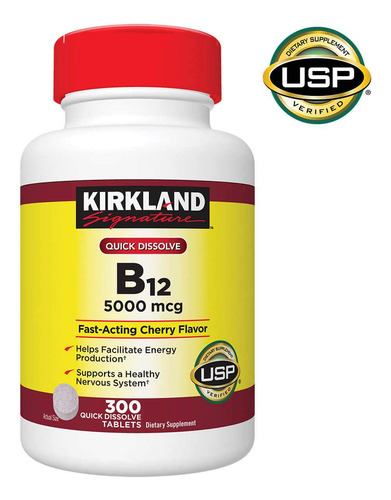 Vitamina B12:5000 Mcg De Dissolução Rápida, 300 Comprimidos - Imagem 2