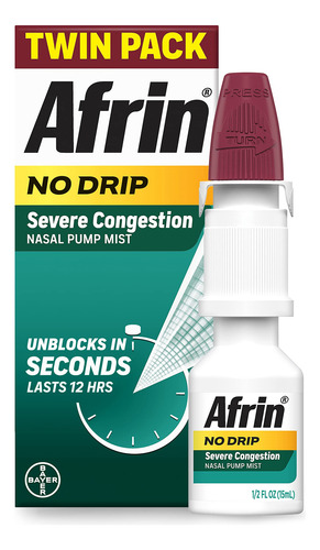 Spray Nasal Afrin No Drip Severe Congestão 15 Ml 12 Horas - Imagem 2
