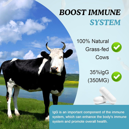 Cápsulas De Colostro Bovino 1000mg-suplemento De Lactoferrin - Imagem 3