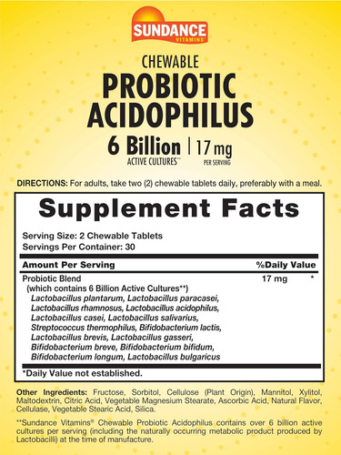 Sundance Probiótico Aciophilus 17mg | 6 Bilhões De Culturas - Imagem 2