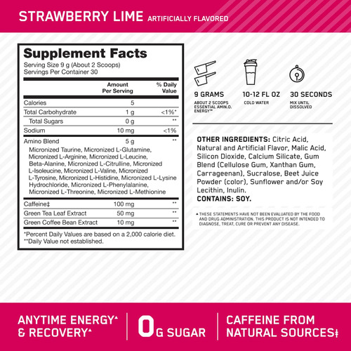Suplemento Optimum Nutrition Amino Energy 30 Porções - Imagem 2