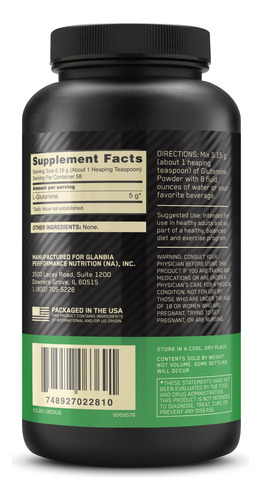 Glutamina Em Pó Optimum Nutrition L-glutamina 300g - Imagem 7